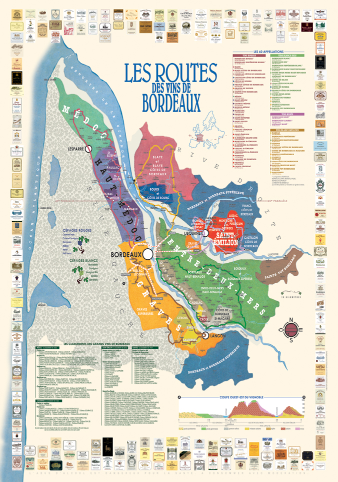 carte route des vins de Bordeaux                60x80cm    25€    quadri recto  220g  