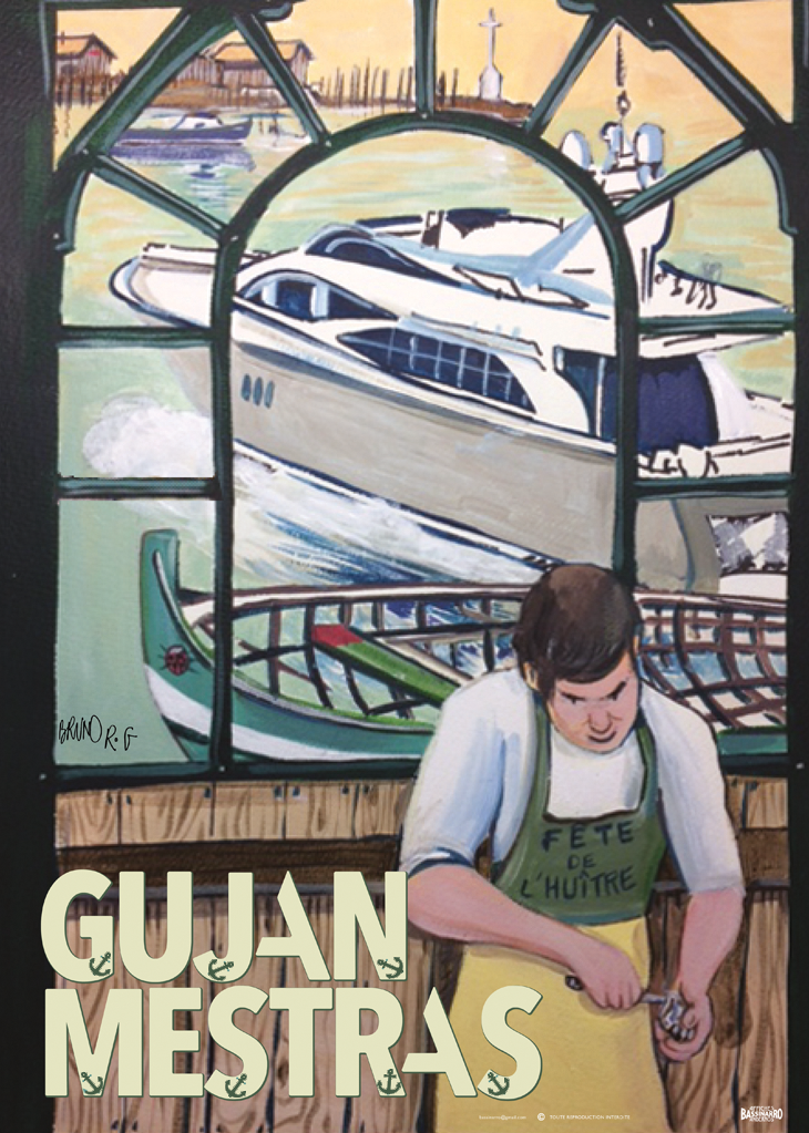 Affiche Gujan-Mestras  50x70cm  25€  quadri recto 300g
