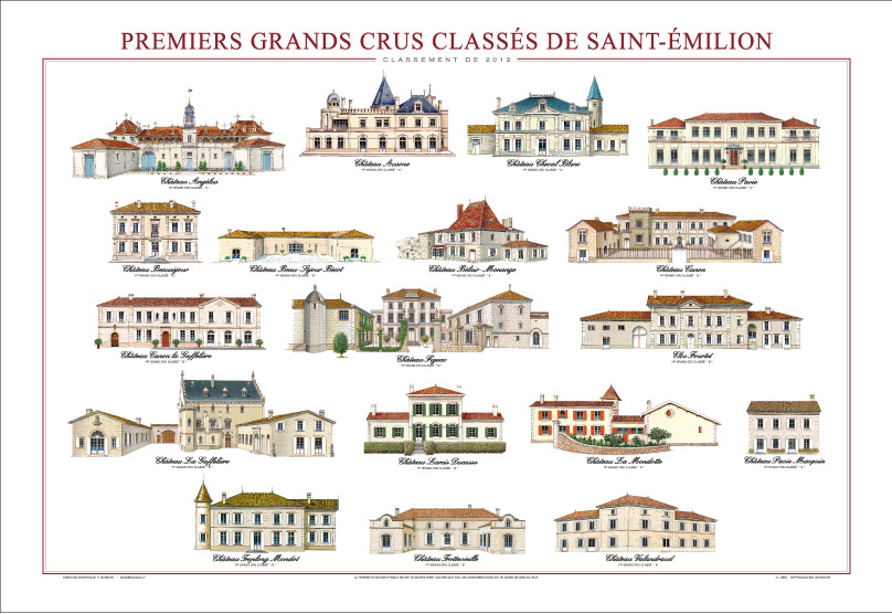 Premiers Grands crus classés de Saint-Emilion 40x57cm   20€    quadri recto 220g