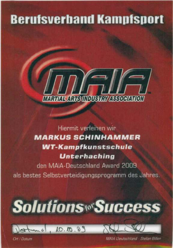 Auszeichnung als bestes SV Programm des Jahres 2009 