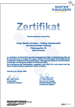 MartinBau - Zertifikat Klaus Knipping - Arbeiten an Asbestprodukten