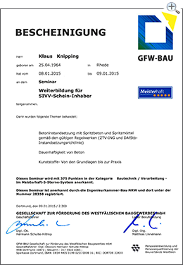 MartinBau - Bescheinigung Klaus Knipping SIVV