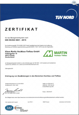 MartinBau - Zertifikat QM - Qualitätsmanagement