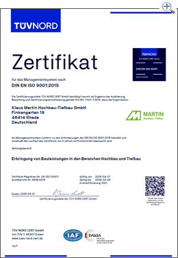 MartinBau - Zertifikat QM - Qualitätsmanagement