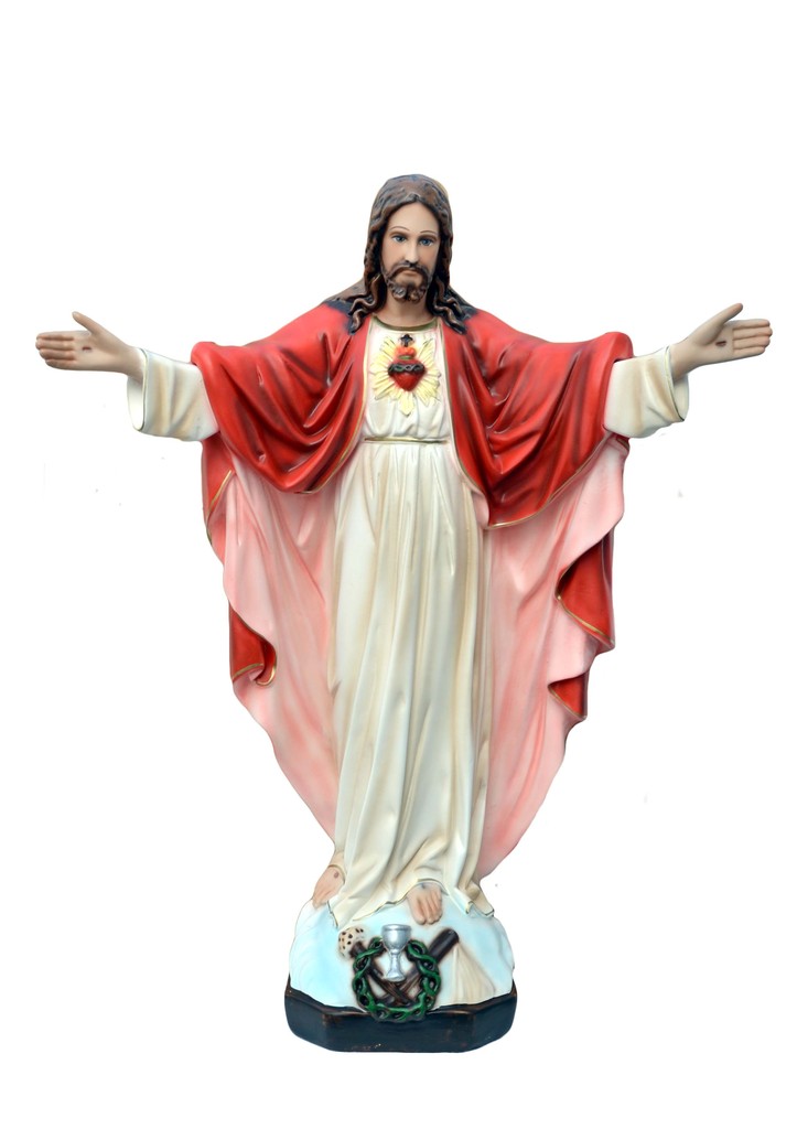 Sacred Heart of Jesus open arms statue Religious statues
