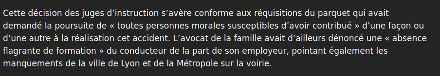 scan écran article du 5 fevrier 2024 mise en examen keolis Lyon