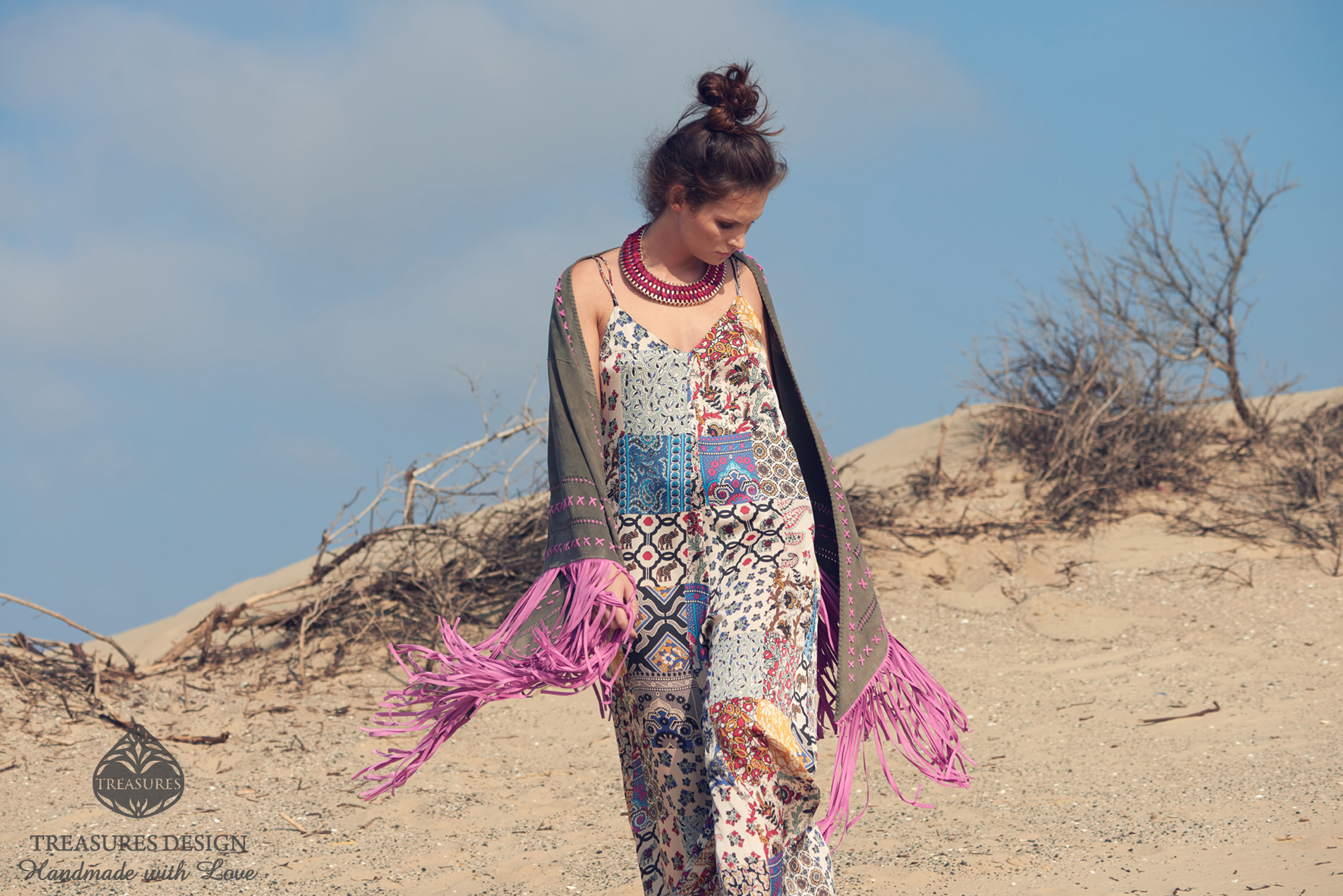 Desert dreamer collection - Boho luxe suede fringe shawl and leather ...