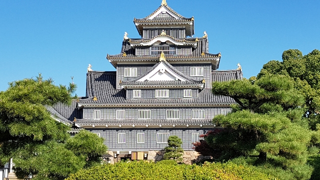 Le château d'Okayama, tout près du jardin Korakuen 