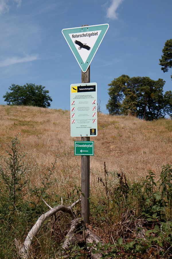 Schilder Naturschutzgebiet Dünenlehrpfad (Foto: B. Budig)