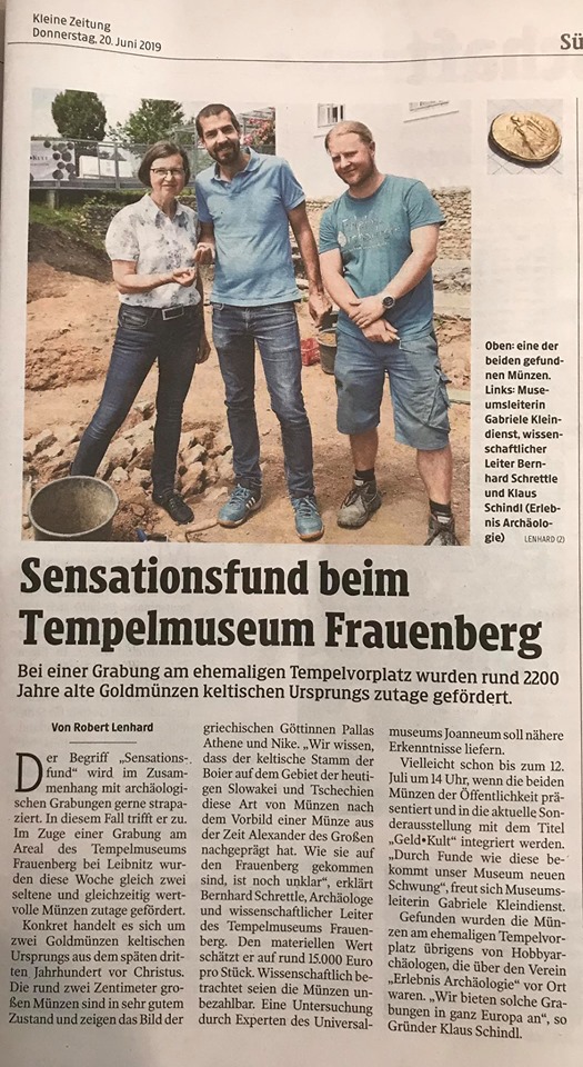 Erlebnis Archäologie Zeitungsartikel Klaus Schindl