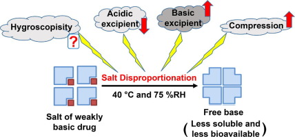 Overview graphic: Effect of excipient properties on the disproportionation of a pharmaceutical salt