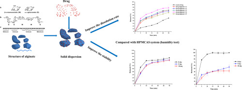 Graphs of the results. They show alginate as a promising diphase solid dispersion carrier 