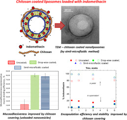 Graphic overview of chitosan coated lindomethacin loaded liposomes