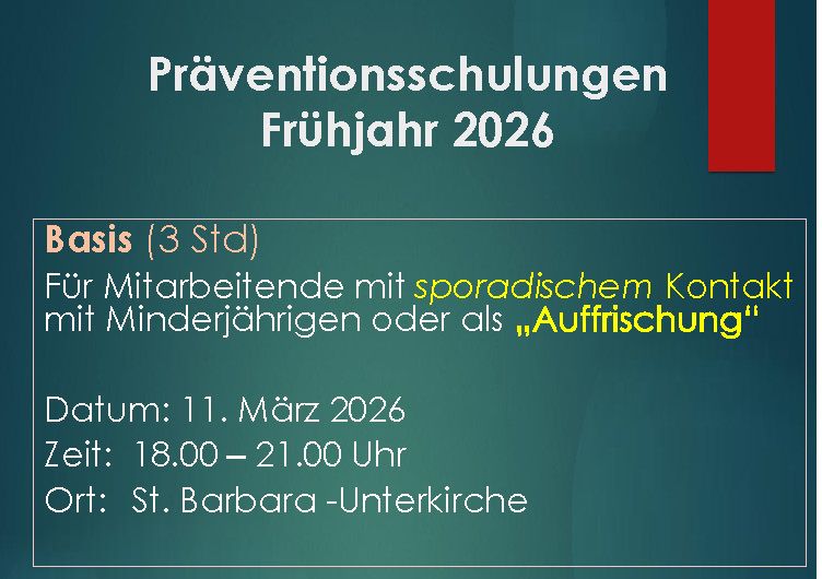 Neue Präventionsschulung
