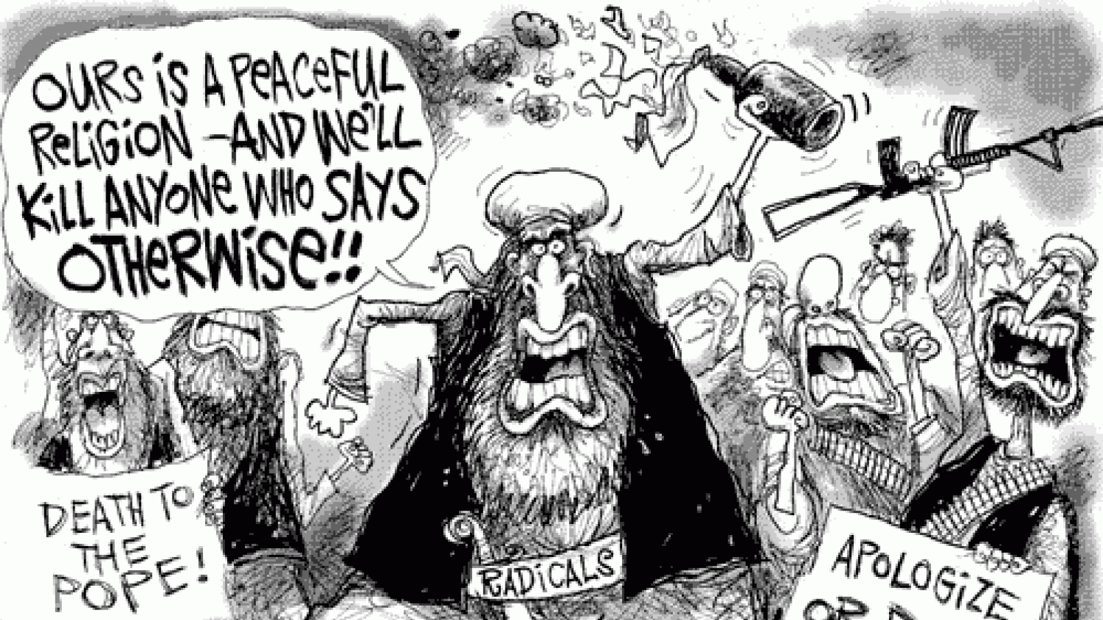 Ненавижу религию. Карикатуры на религию. Карикатуры на атеистов и мусульман.