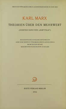 Karl Marx, Theorien über den Mehrwert, 1956