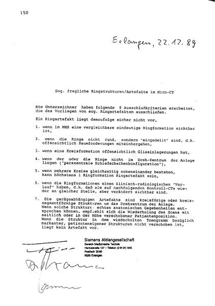 Schreiben der Firma Siemens