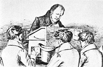 Hegel mit Berliner Studenten Lithographie F. Kugler