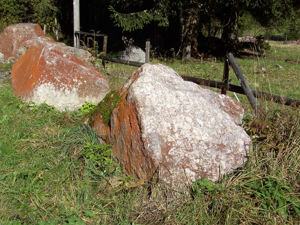 Findling aus Granit mit großen Kalifeldspäten © Hartmut Hermanns