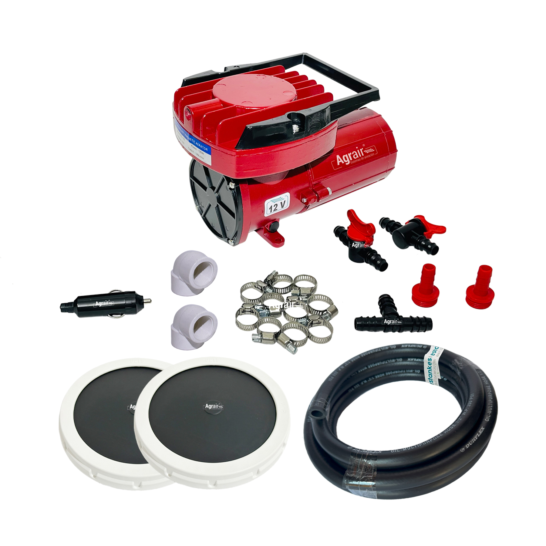 Bomba de Aire Magnética HZ-120 a 12V DC Con Discos Difusores