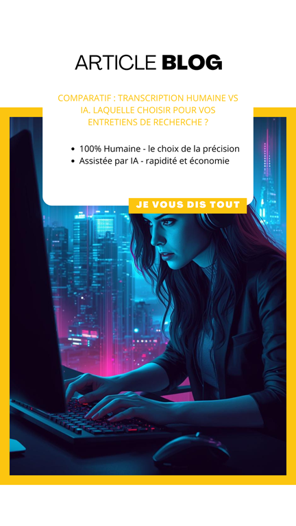 Comparatif : transcription humaine vs IA. Laquelle choisir pour vos entretiens de recherche ?