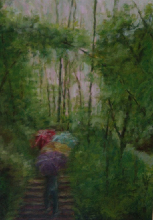 Paraguas en el bosque