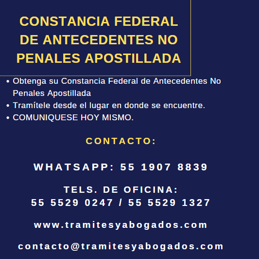 CONSTANCIA FEDERAL DE ANTECEDENTES PENALES CON APOSTILLA FEDERAL