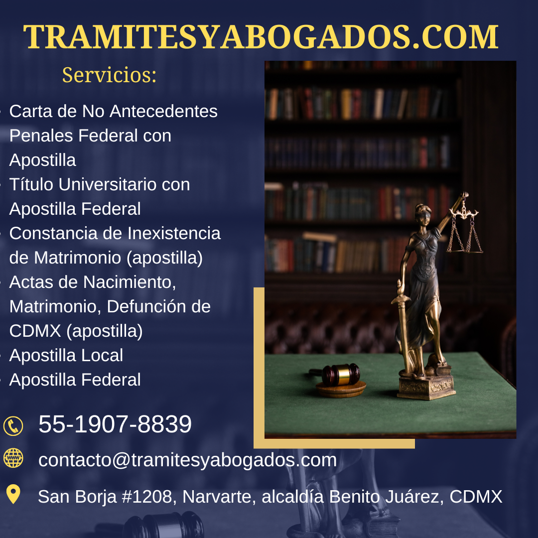 Carta de No Antecedentes Penales Federal con apostilla