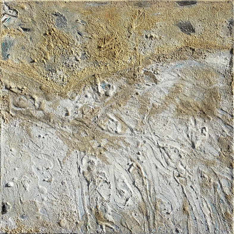 Sonderbar und doch so simpel, Eitempera mit Sand auf Leinwand, 40 x 40, 2021