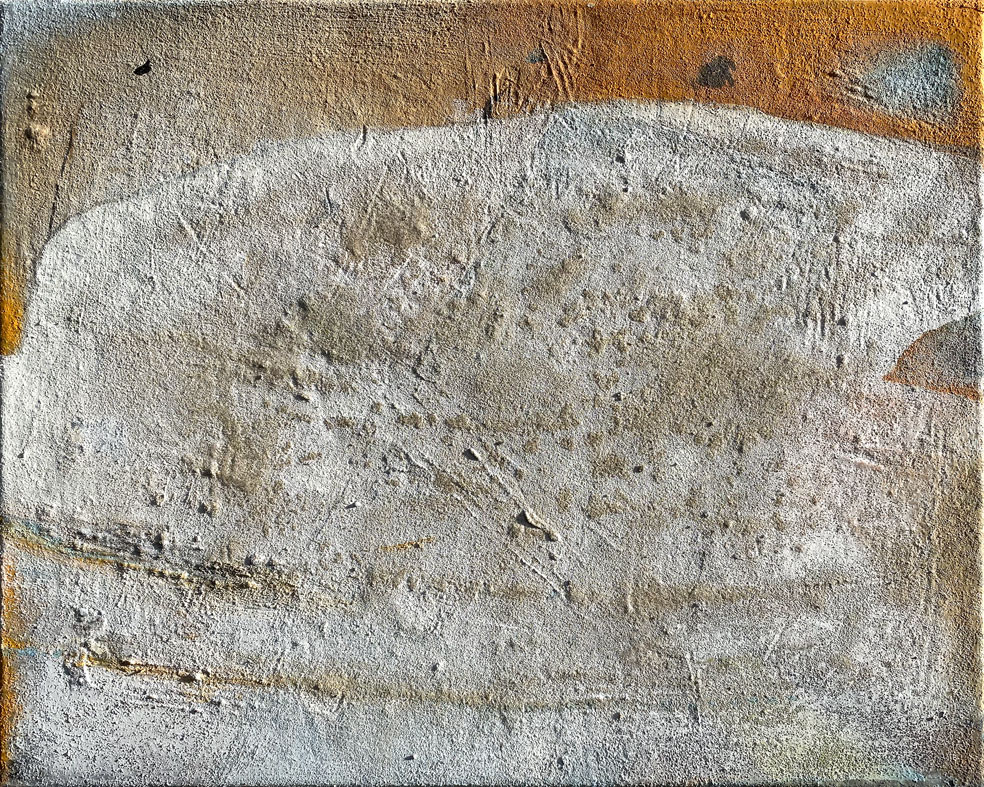 Die Sandbänke der Wirklichkeit, Eitempera mit Sand auf Leinwand, 50 x 40, 2021