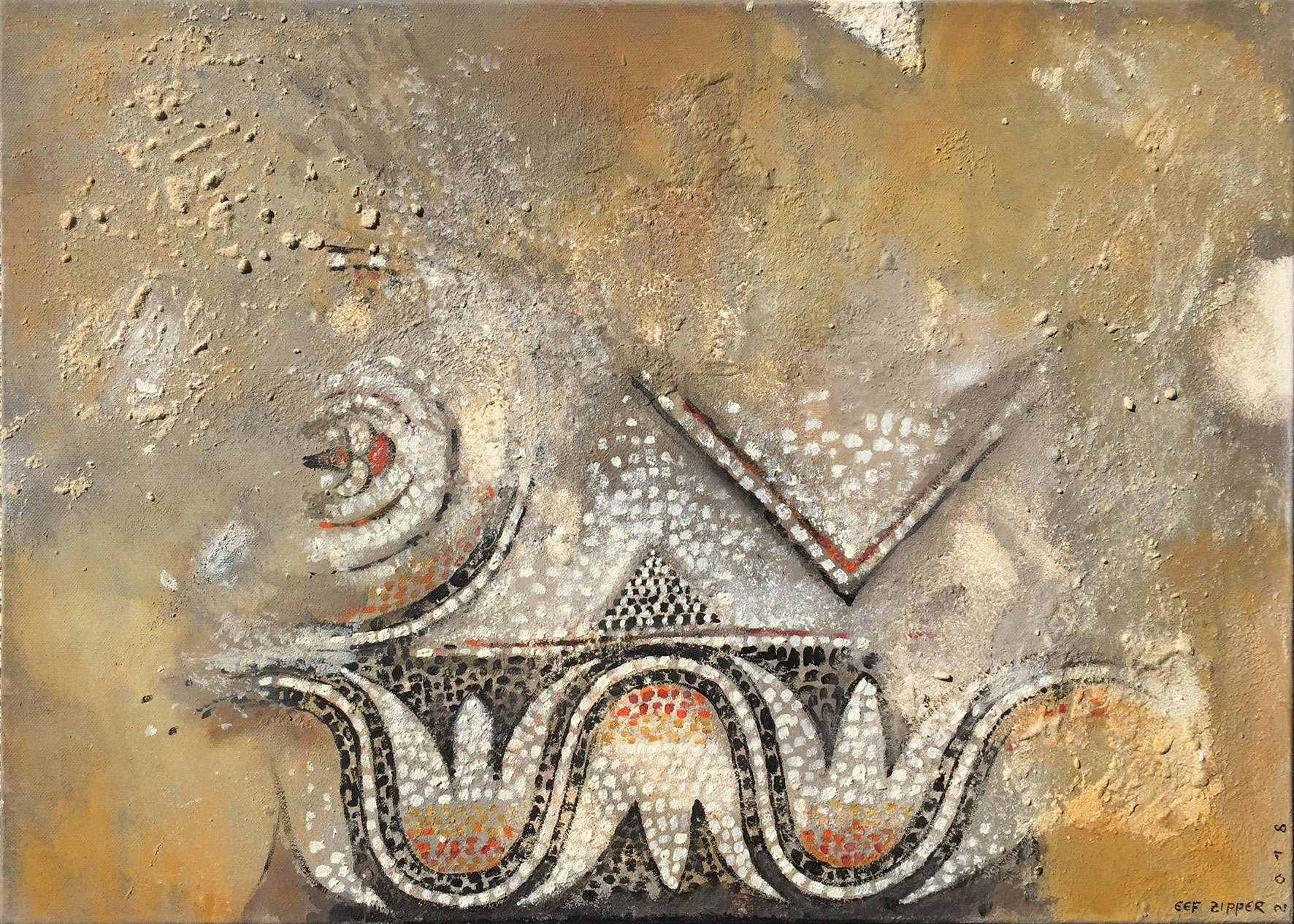 Farben der Byzanz; Eitempera auf Leinwand mit Sand, 2018, 70 x 50 cm