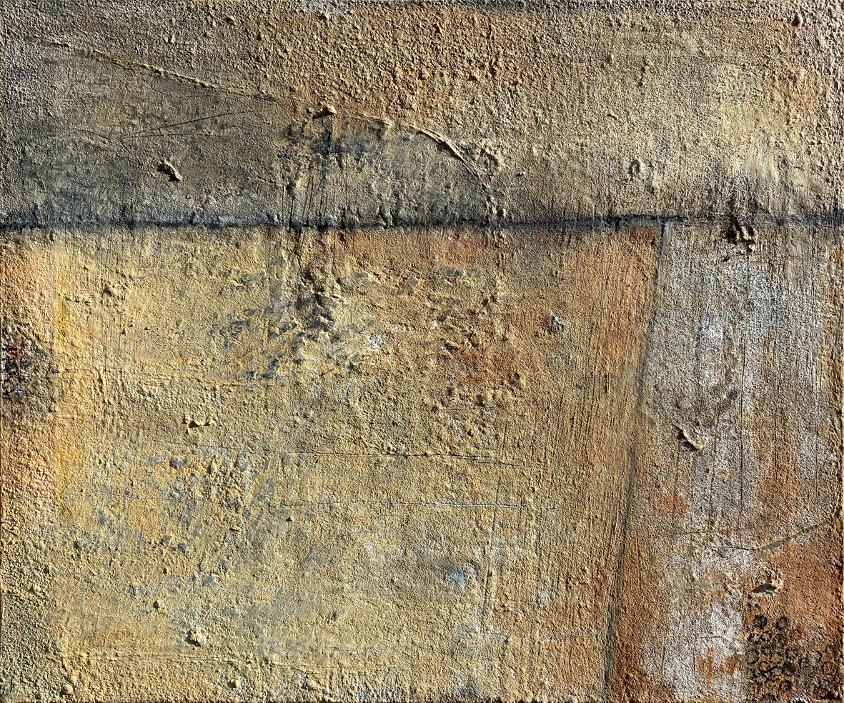 Die sichtbare Stille, Eitempera mit Sand auf Leinwand, 59 x 49, 2021