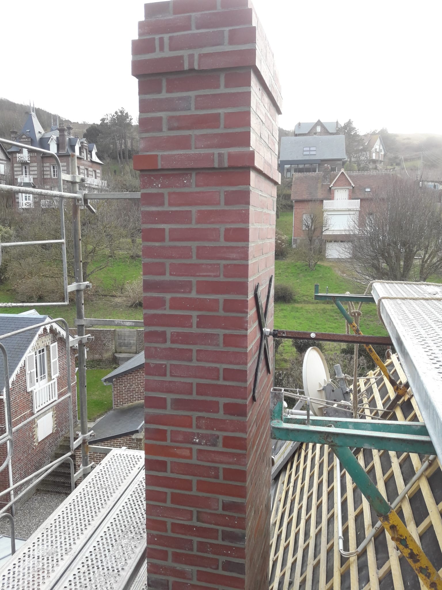 rénovation d'un conduit de cheminée en briques