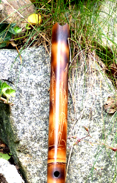 Shakuhachi endblown - spezielles Quena Mundstück - Asien - Bambus - pentatonik Northern Lights Flutes