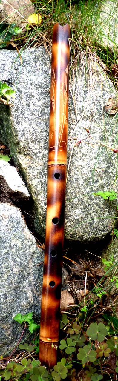 Shakuhachi endblown - Northern Lights and Carved - Northern Lights Flutes