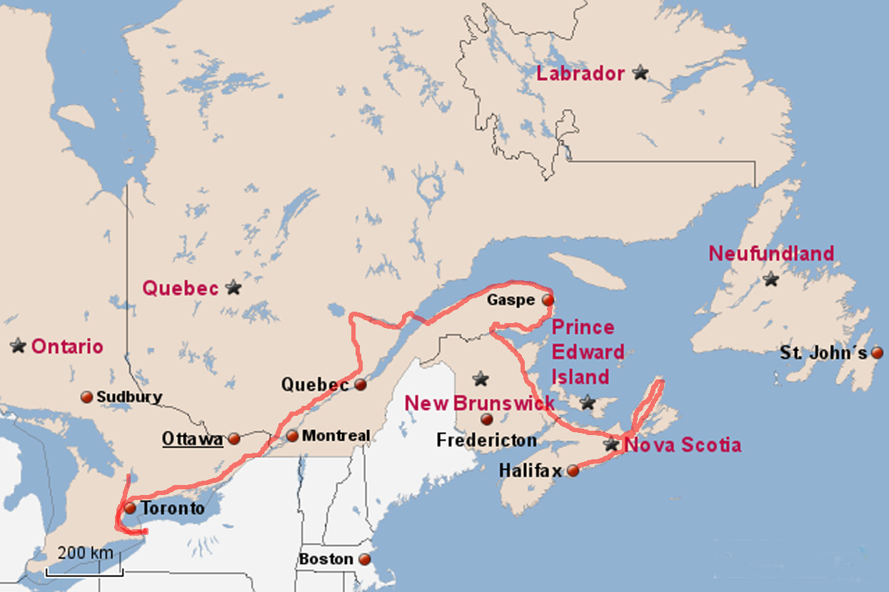 Ostkanada: Nova Scotia - New Brunswick - Québec - Ontario und 4 Tage