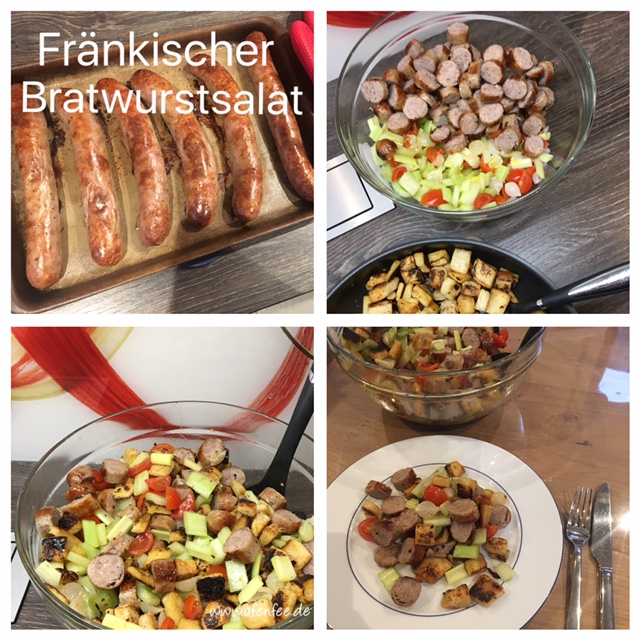 Fränkischer Bratwurstsalat mit Hilfe des Ofenzaubereres von Pampered Chef 