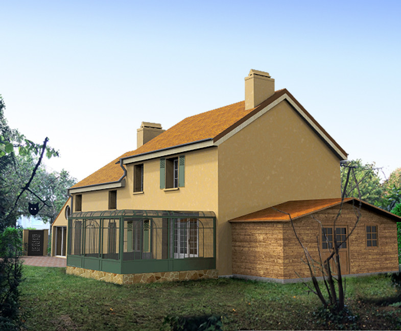 Illustration 3D pour permis de construire PCMI 6, volet paysager, projet réalisé pour un particulier dans le Val-de-Marne.