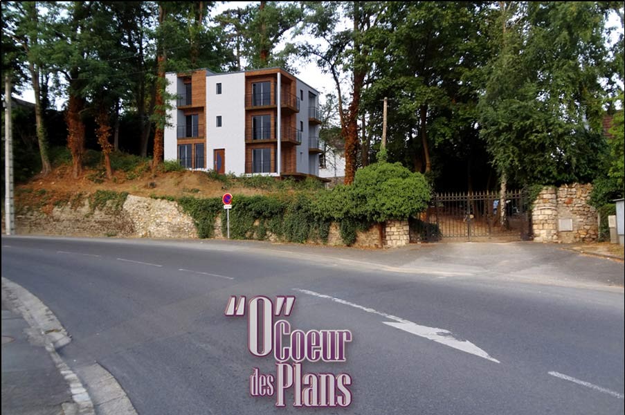 Insertion 3D sur fond photographique pour dossier de permis de construire PCMI 6, projet situé en Seine-et-Marne