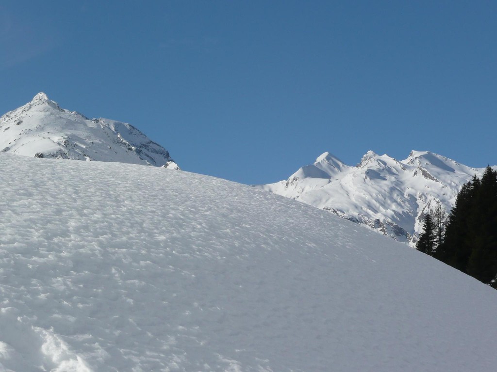 Minus 18°C: Engadin mit Piz Duan und Gletscherhörner.
