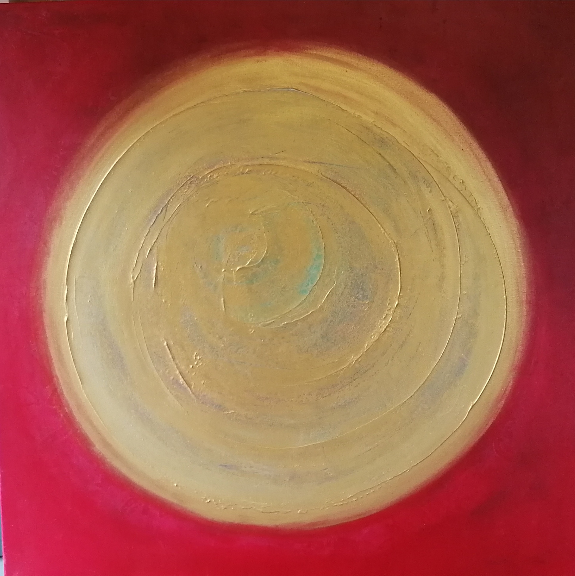 Meditation in rot 100x100 cm