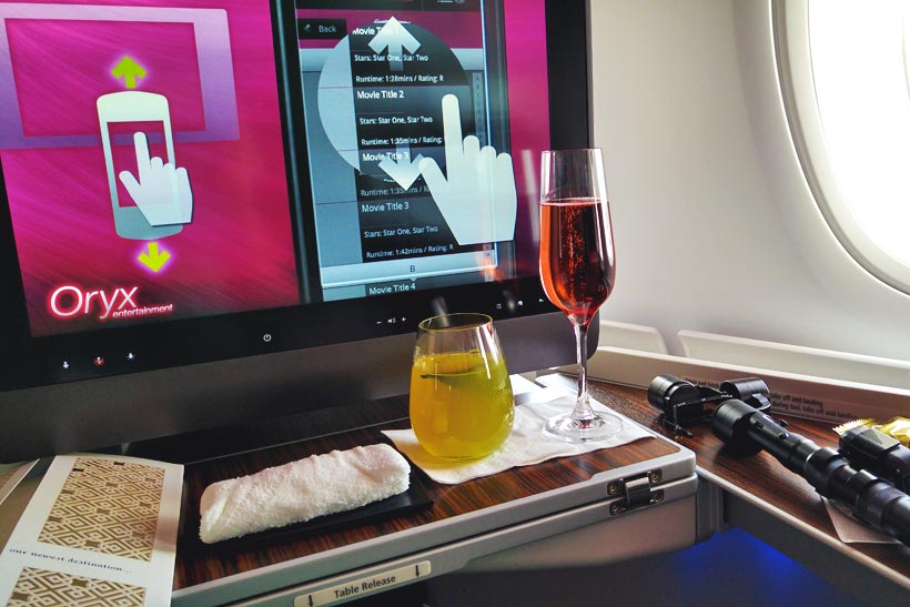 Entertainment System on Board | Review: Qatar Airways Business Class A380 Doha to Atlanta Inaugural Flight | via @Just1WayTicket