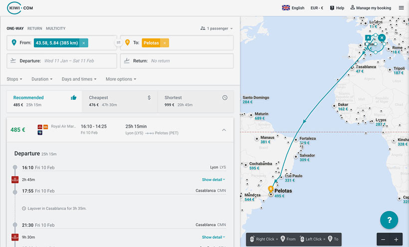 Review Kiwi.com - Possibly The Best Flight Search Engine For Finding The Cheapest Flights | My Experience With Kiwi.com | via @Just1WayTicket