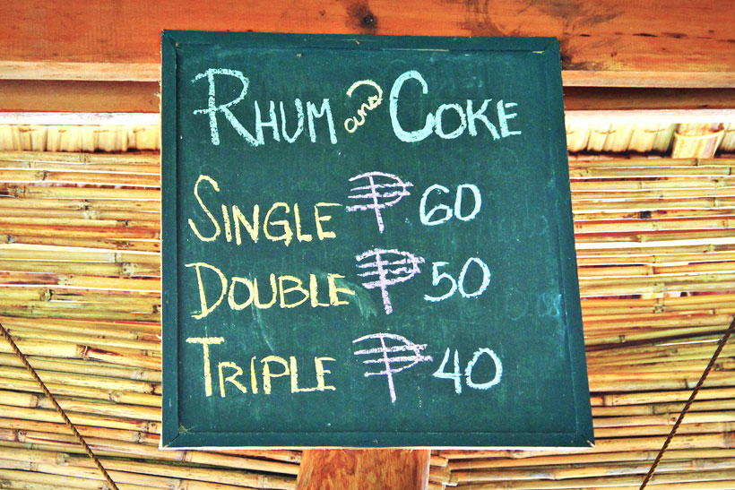 Travel Philippines | Rum is cheaper than Coke in the Philippines! Photo taken at Kermit Resort in Siargao. Philippines © Sabrina Iovino | via @Just1WayTicket