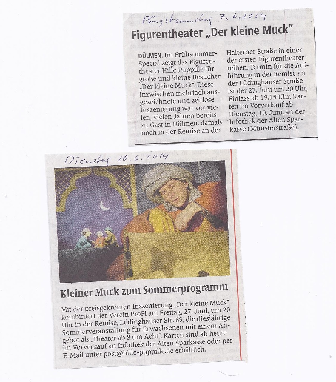 Theater 1 aus Bad Münstereifel mit dem Stück "Der kleine Muck"