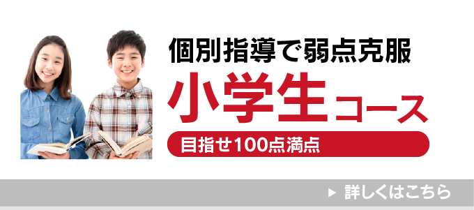 個別指導で弱点克服　小学生コース　目指せ100点満点