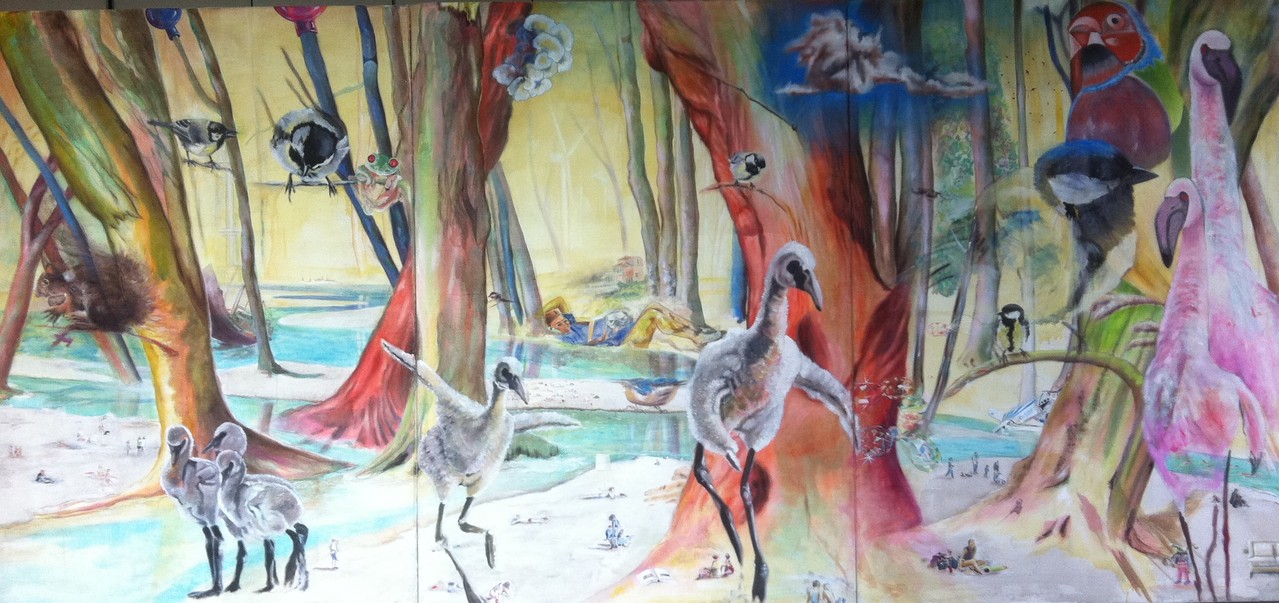 "El condor pasa", Öl auf Leinwand, 140x300cm, dreiteilig, 2012