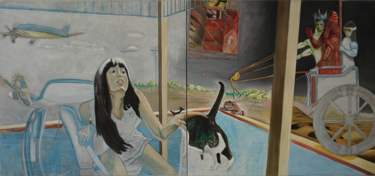 " Froschkönig ", Öl auf Leinwand, 130 x 280 cm, zweiteilig,2007 