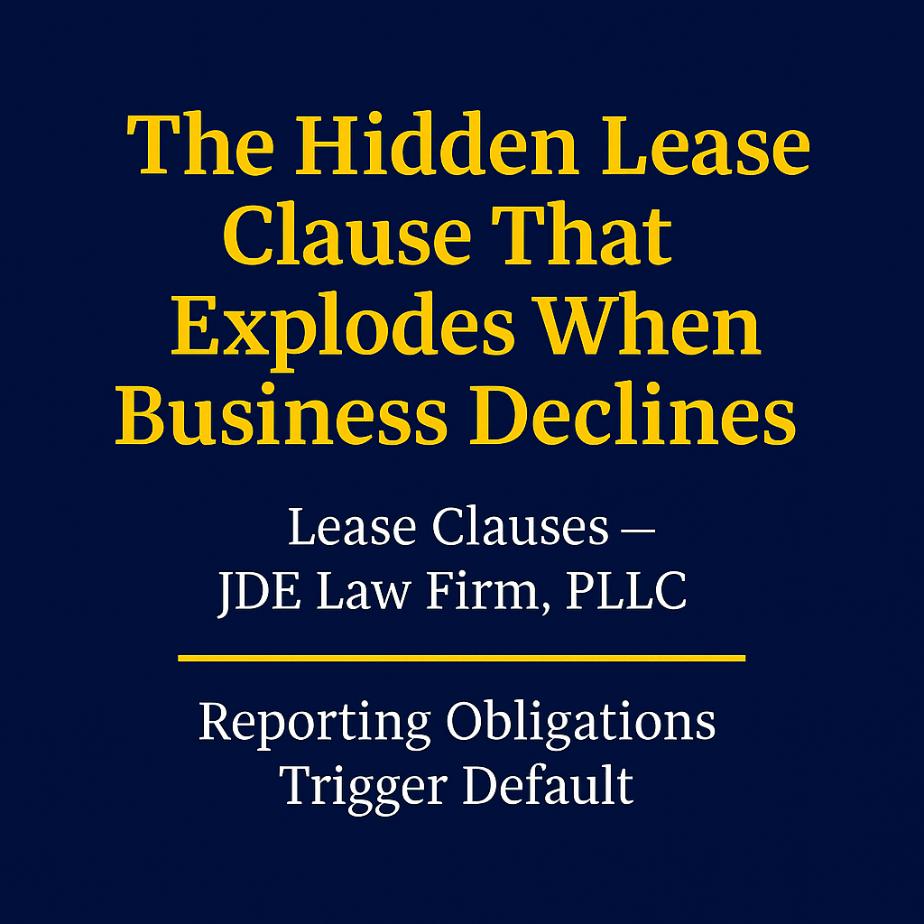 The Lease Clause That Destroys Tenants in Downturns | JDE Law