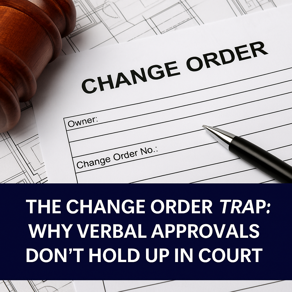 The Change Order Trap | Why Verbal Approvals Don’t Hold Up in Court